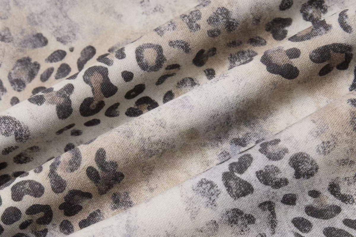 Cropped Vintage Leopard Tiger Embroidery Striped Sleeve Hooded Jacket - OMYGOODS