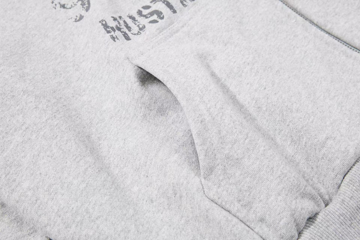 Cropped Distressed Cross Lion Print Zip Up Hooded Jacket - OMYGOODS