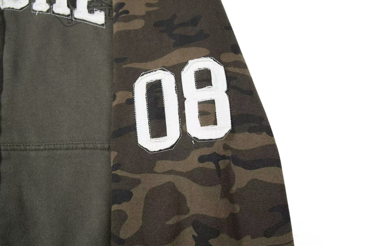 Cropped Chenille Letter Zip Up Hooded Jacket - OMYGOODS