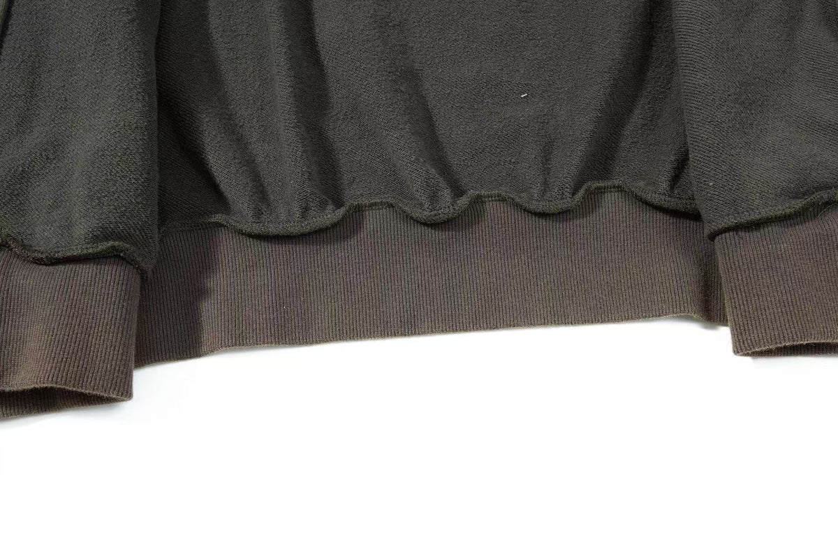 Cropped Chenille Letter Zip Up Hooded Jacket - OMYGOODS
