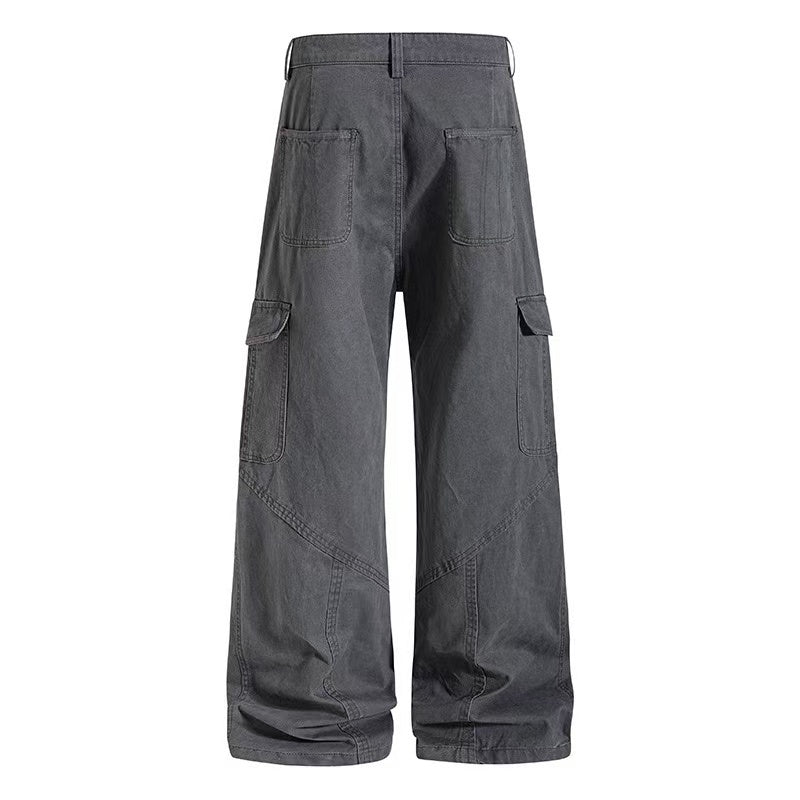 Vintage Washed Wide Leg Cargo Pants - OMYGOODS