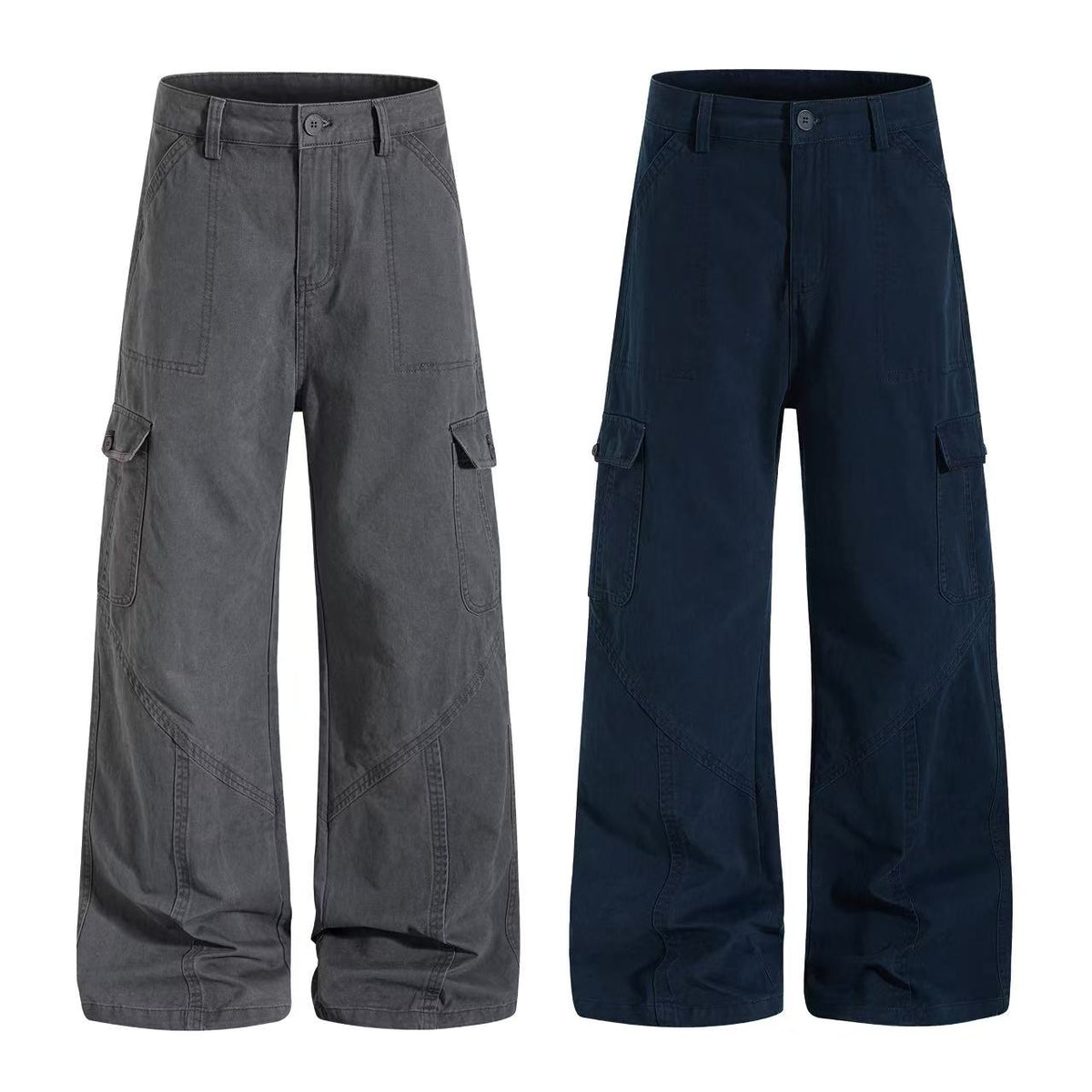 Vintage Washed Wide Leg Cargo Pants - OMYGOODS