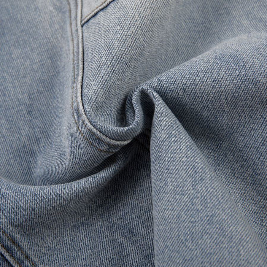 Paneled Light Wash Barrel Jeans