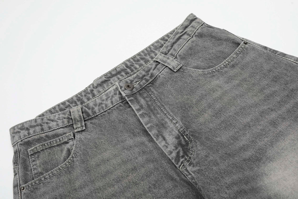 Ink-Splatter Wide-Leg Jeans - OMYGOODS