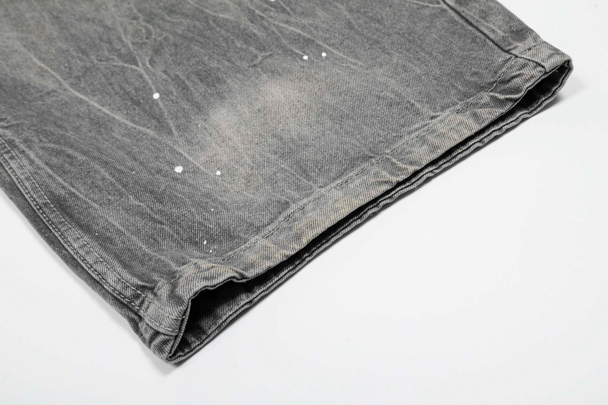 Ink-Splatter Wide-Leg Jeans - OMYGOODS