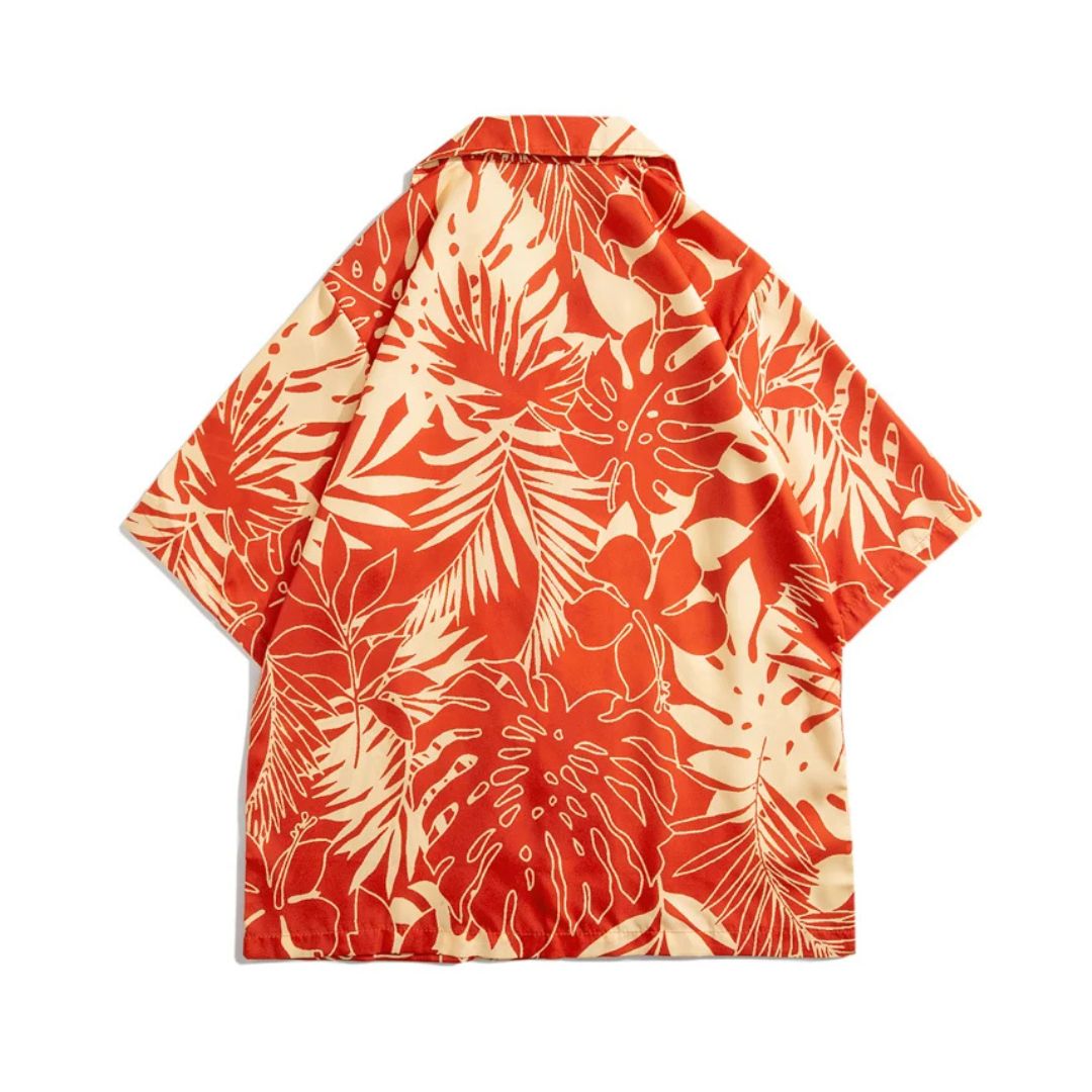 Red Palm Print Shirt