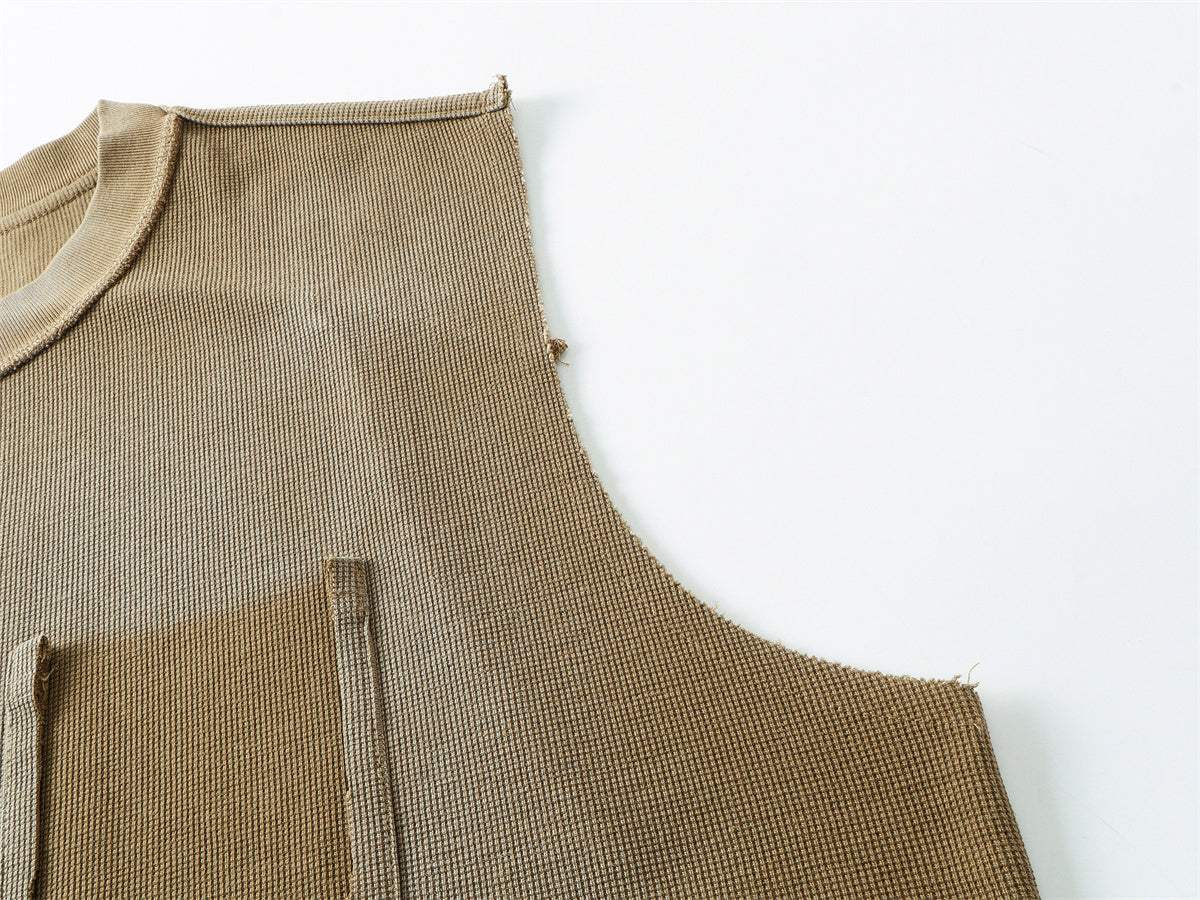 Midnight Utility | Sleeveless Pocket Knit Top