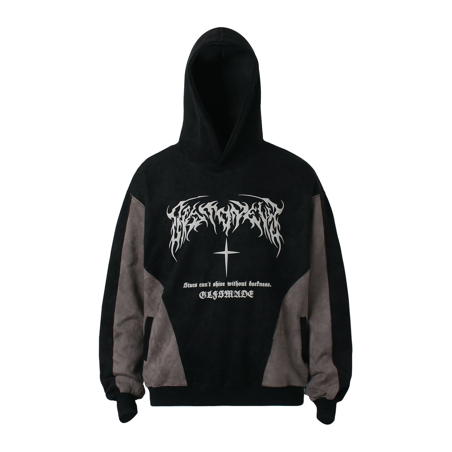 Metal Letter Cross Print | Gothic Hoodie