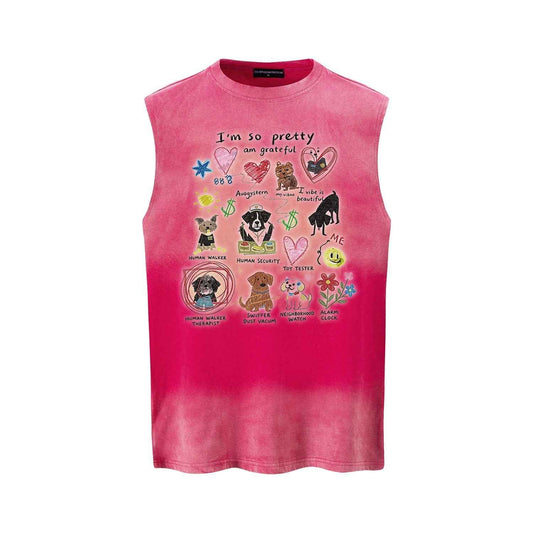 Different dog graffiti vests