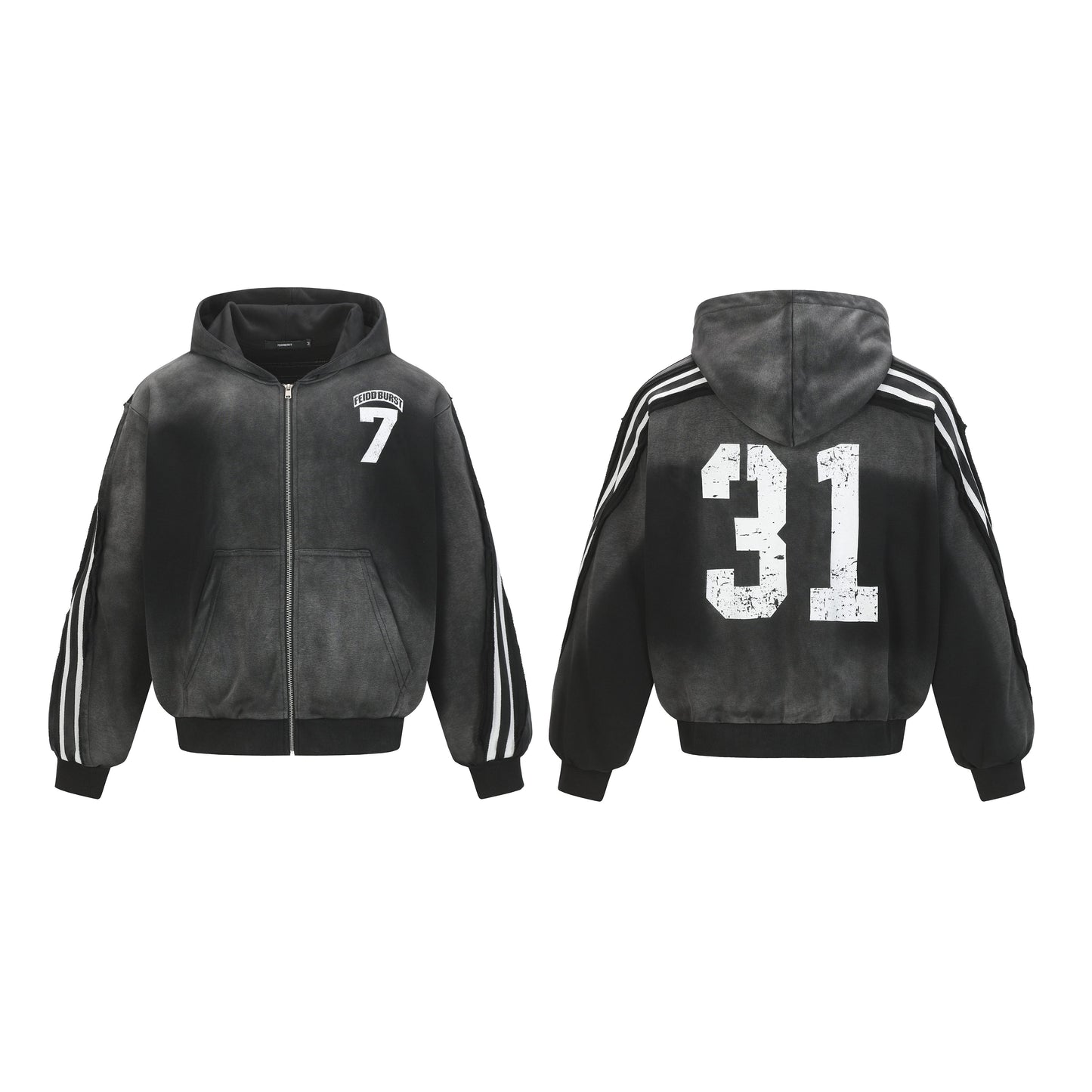 Vintage Sport Stripe | Zip Up Hoodie