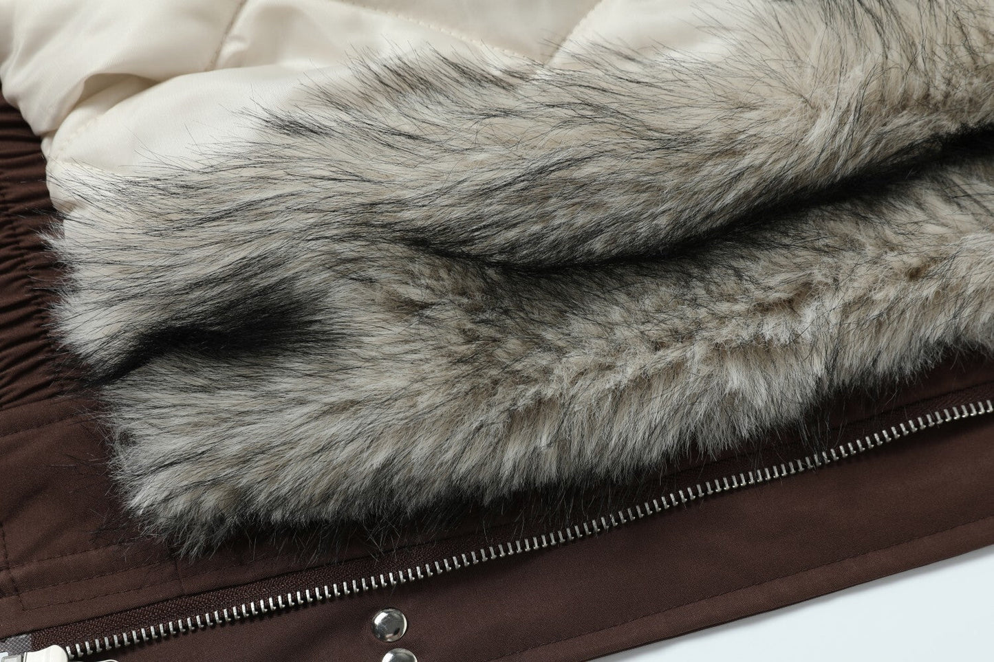 Fur Collar Fleece | Metal Button Coat