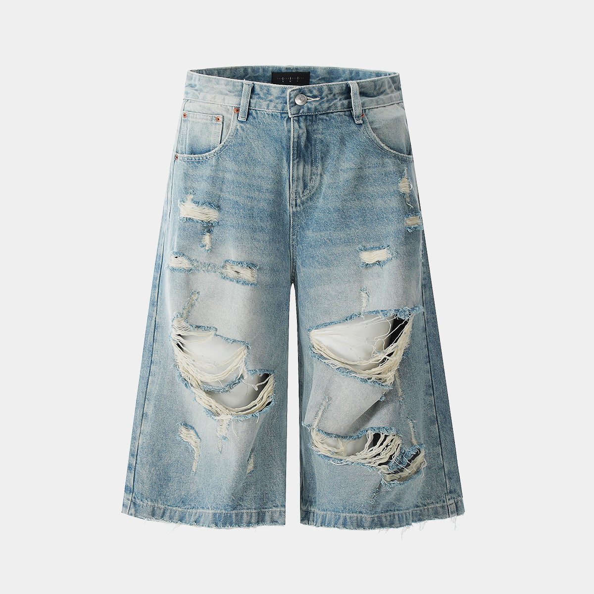 Ripped Washed | Wide-Leg Shorts