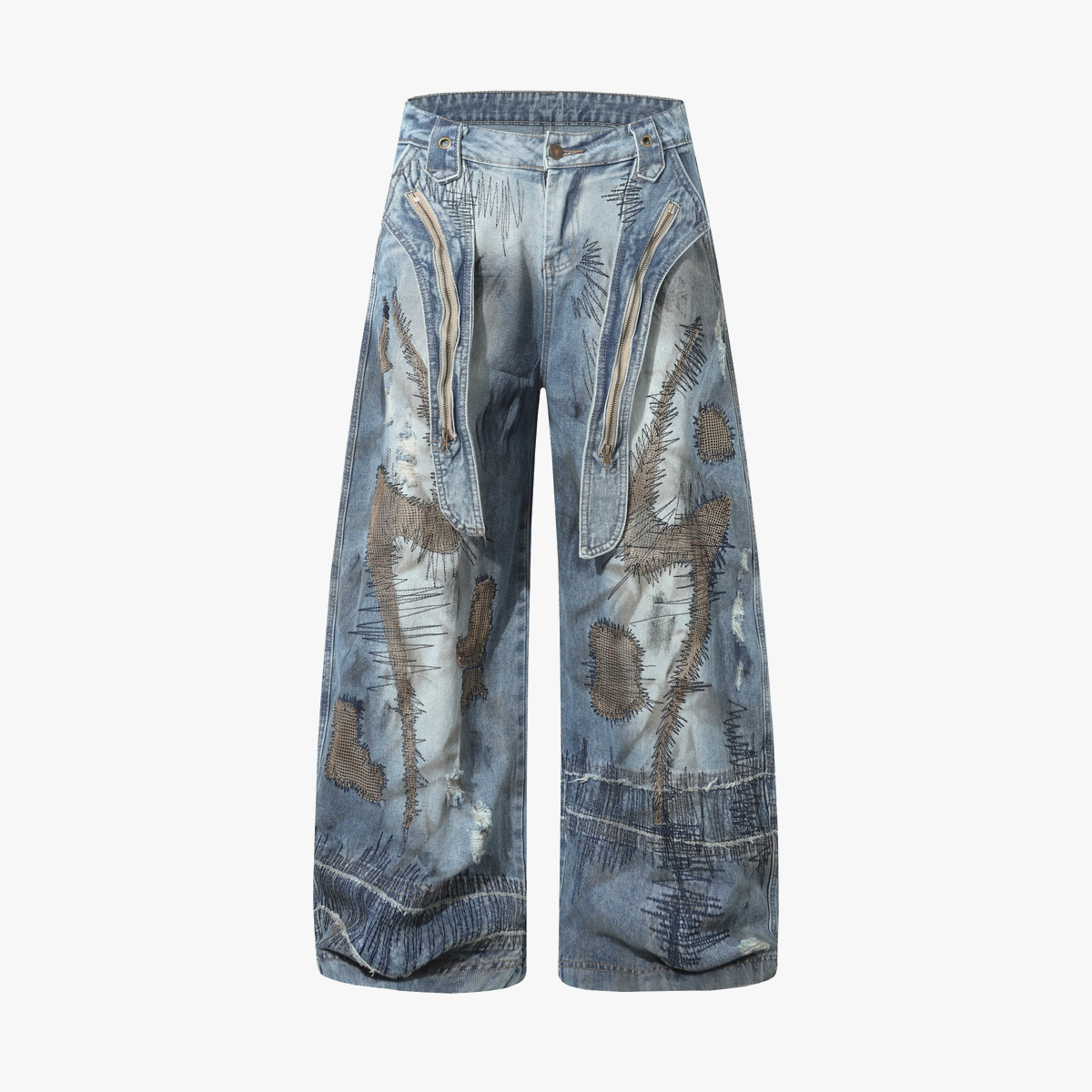 RO Style Washed Barrel Jeans