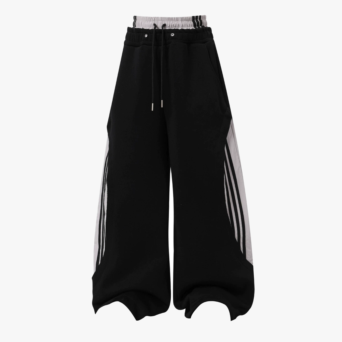 Striped Panel Wide Leg Sweatpants - OMYGOODS