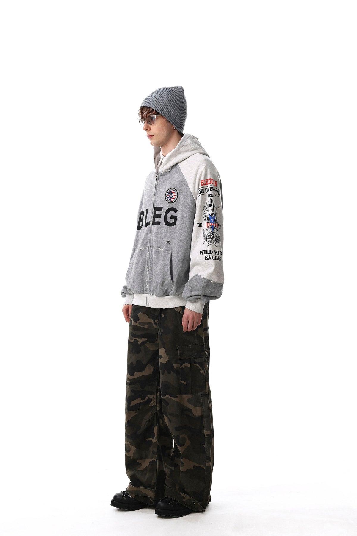 Bleg Varsity Patch Zip Hoodie