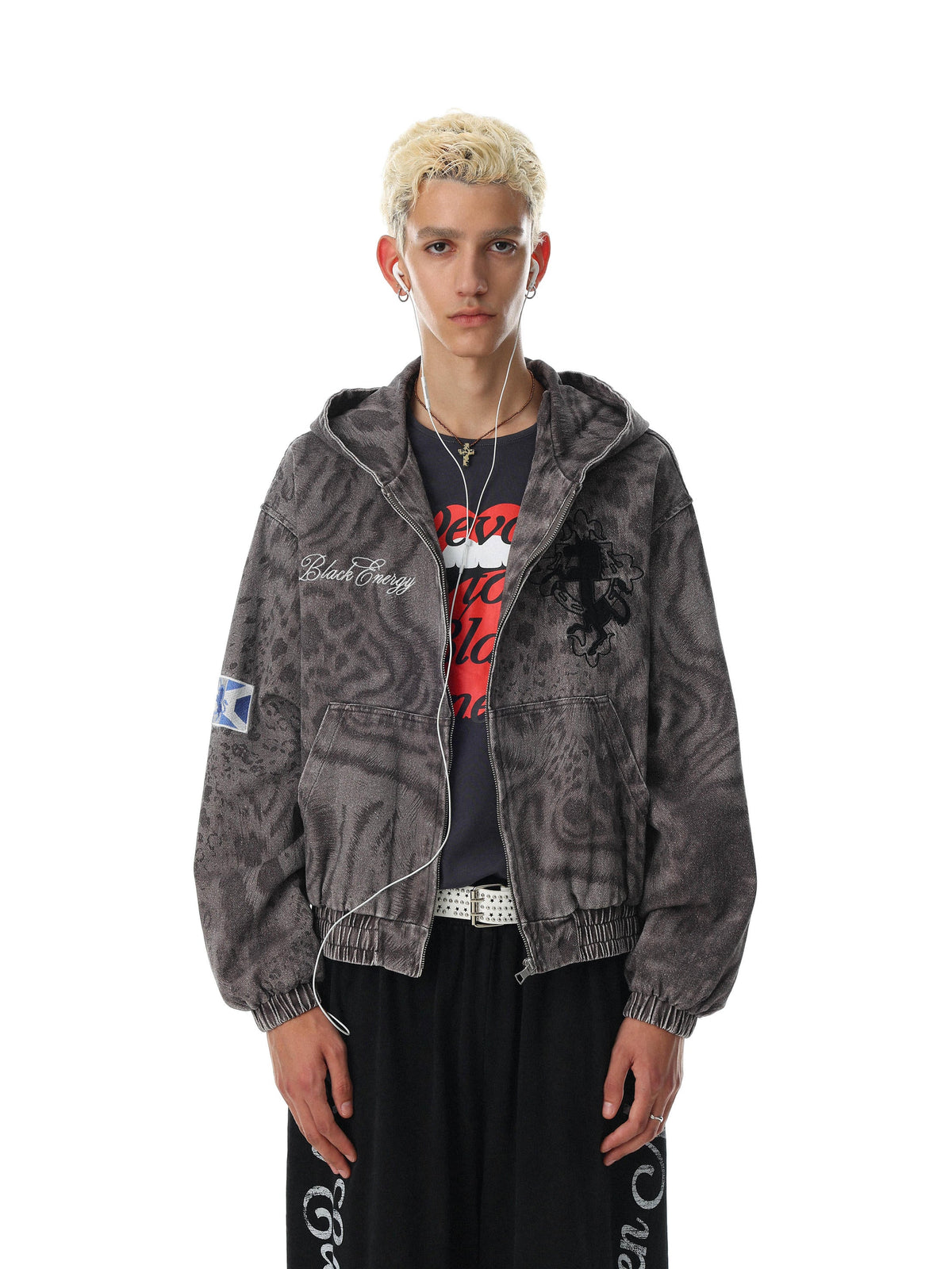 Vortex Acid-Wash Zip Hoodie