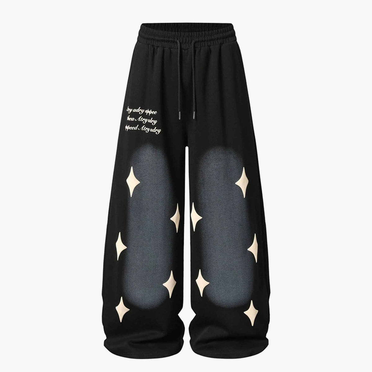 Spray Paint Star Print Distressed Sweatpants