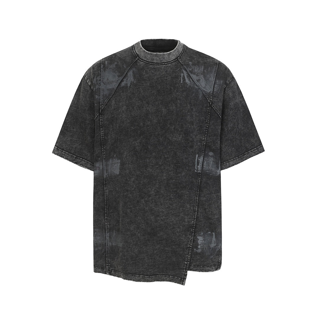 Vintage Washed Panel Seam Oversized T-Shirt