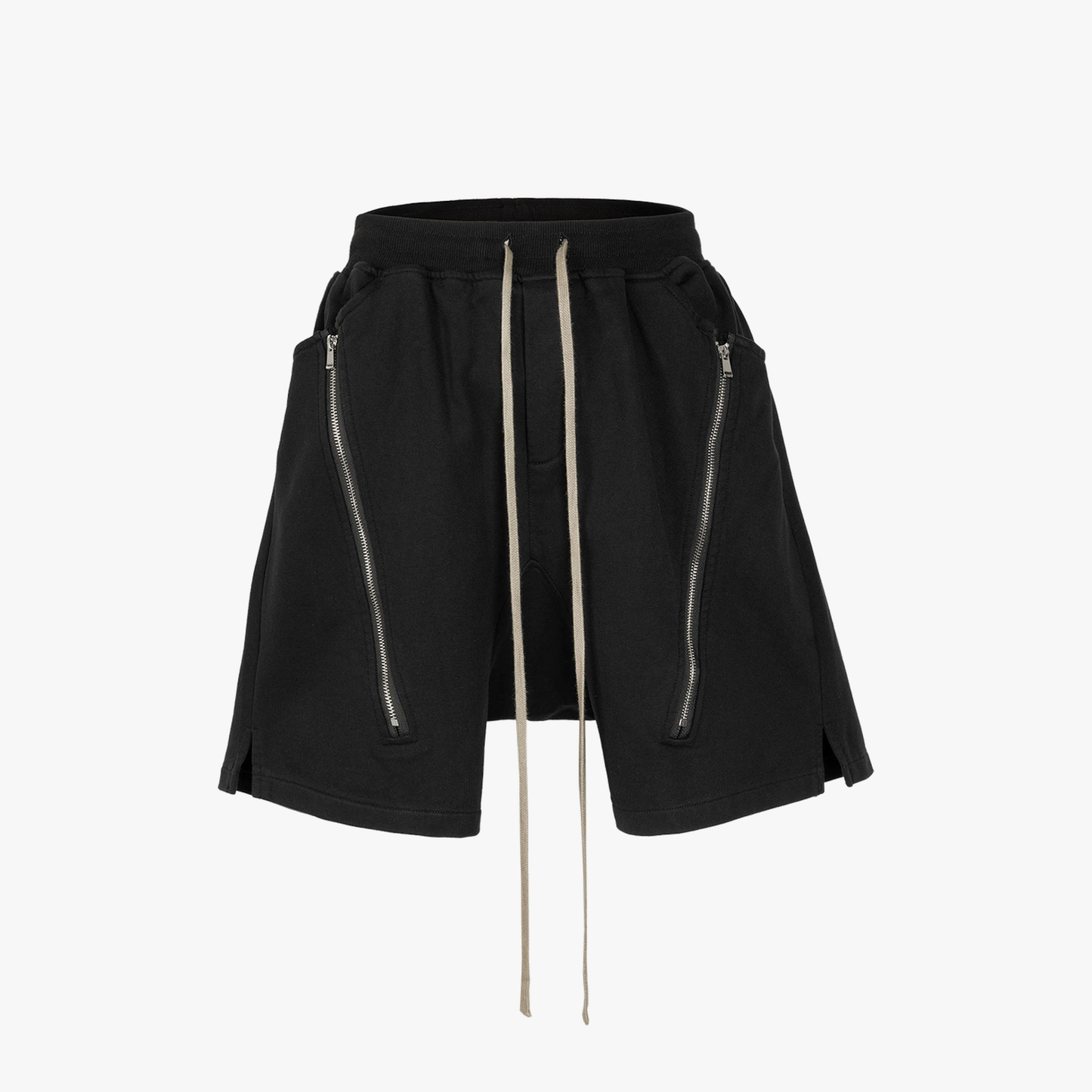 Retro Functional Zipper Slit Jort