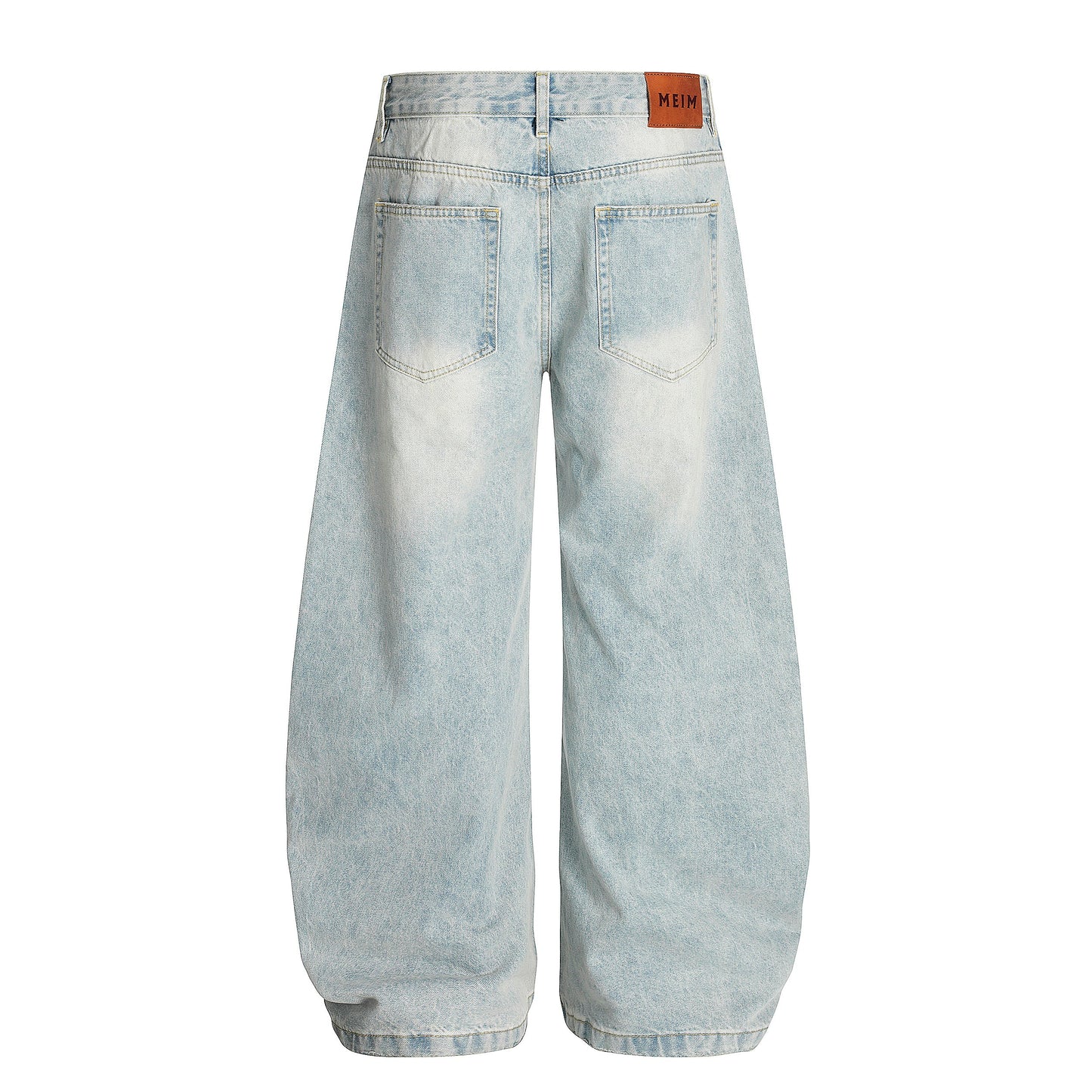 Denim Washed Distressed Barrel Jeans