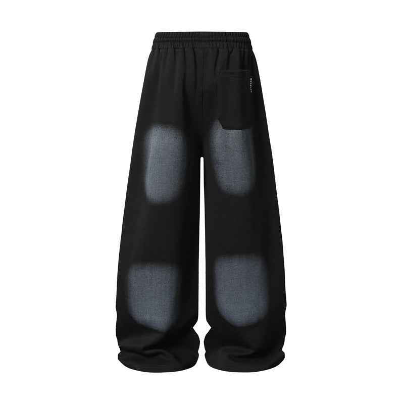 Spray Paint Star Print Distressed Sweatpants