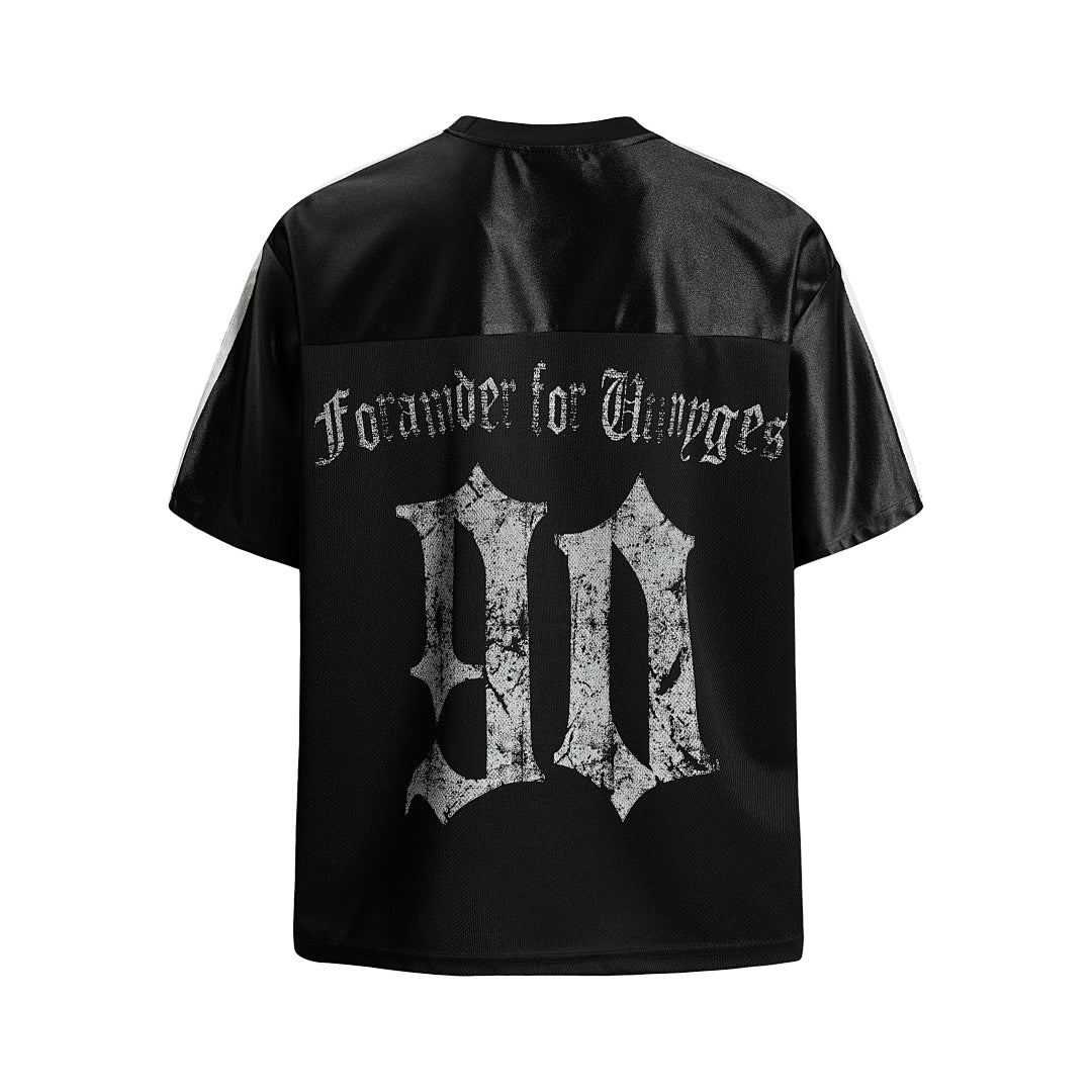 Gothic Chrome Mixed-Media Retro Jersey
