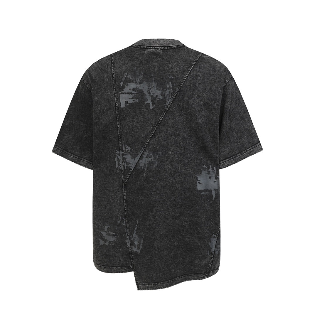 Vintage Washed Panel Seam Oversized T-Shirt