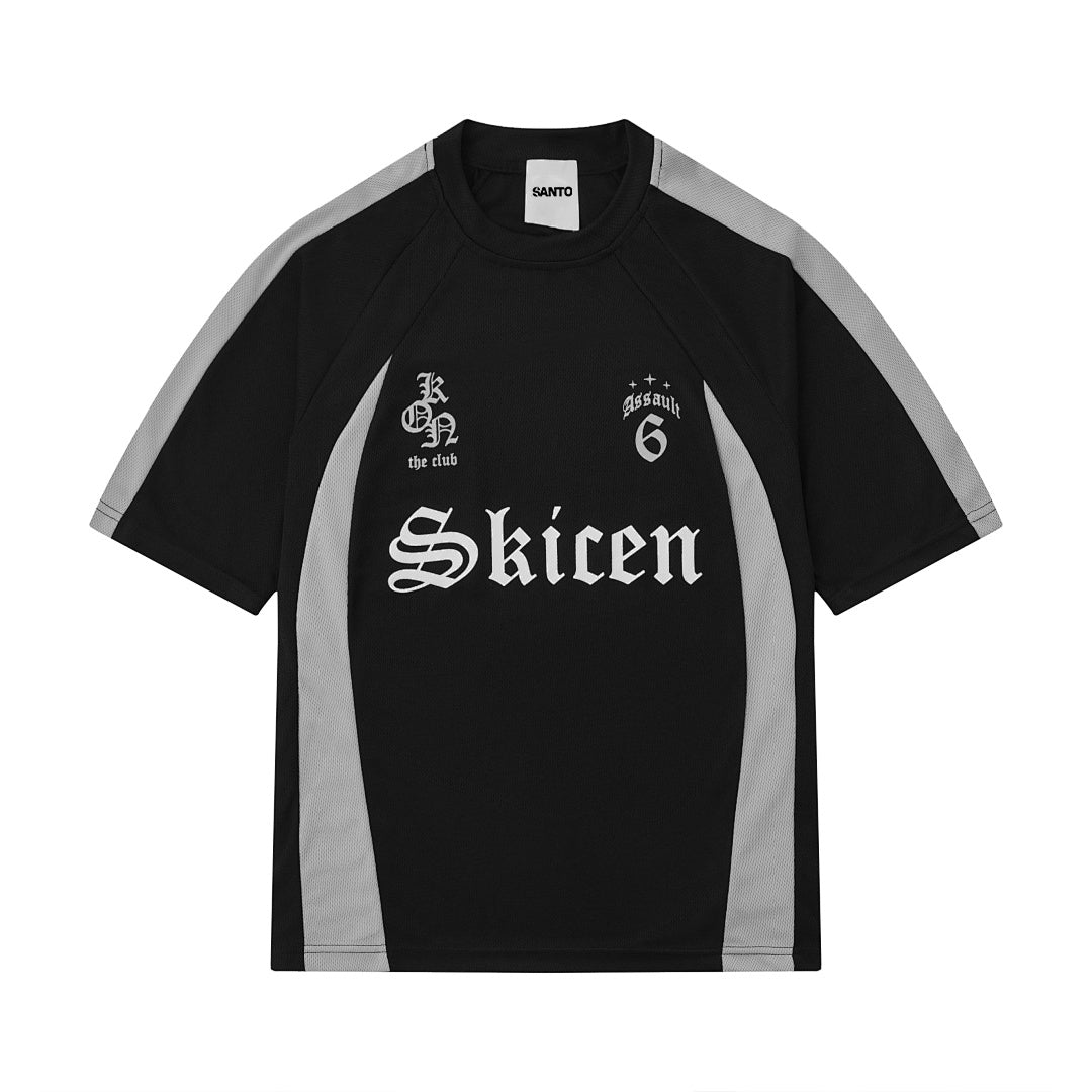 Gothic Font Jersey Street Loose T-Shirt