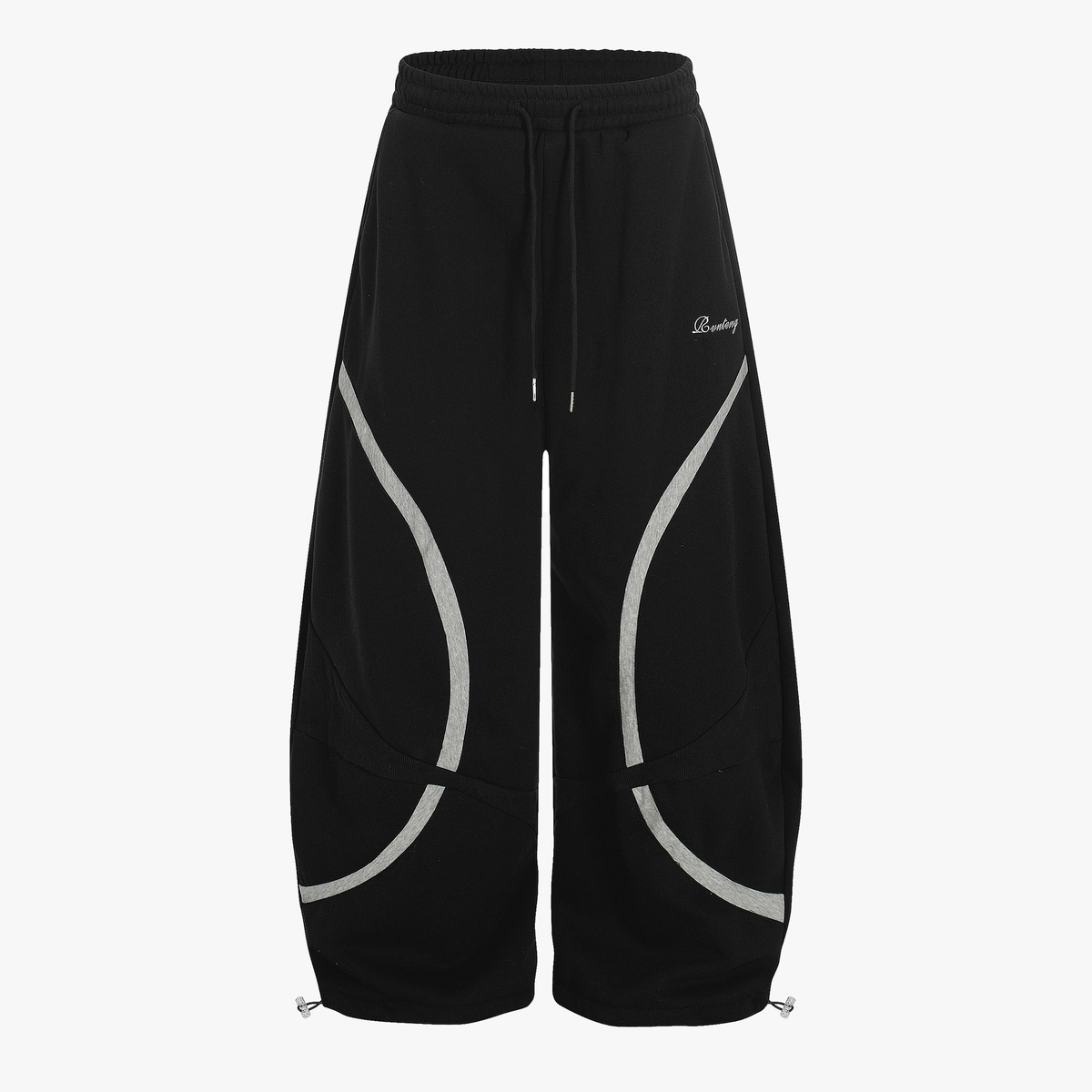 Retro Contrast Panel Drawstring Sweatpants - OMYGOODS