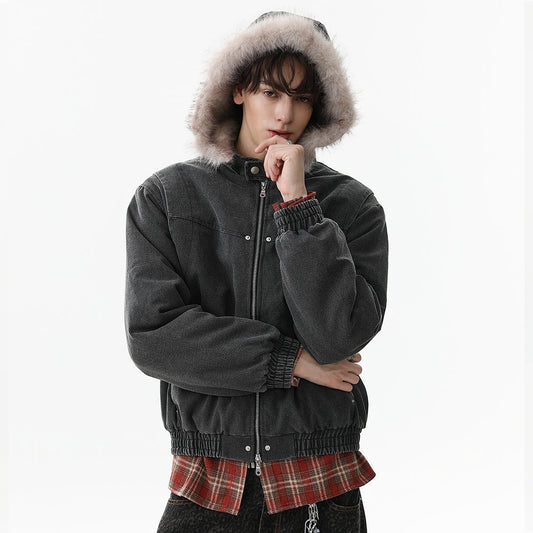 Denim Textured | Fur Streetwear Jacket