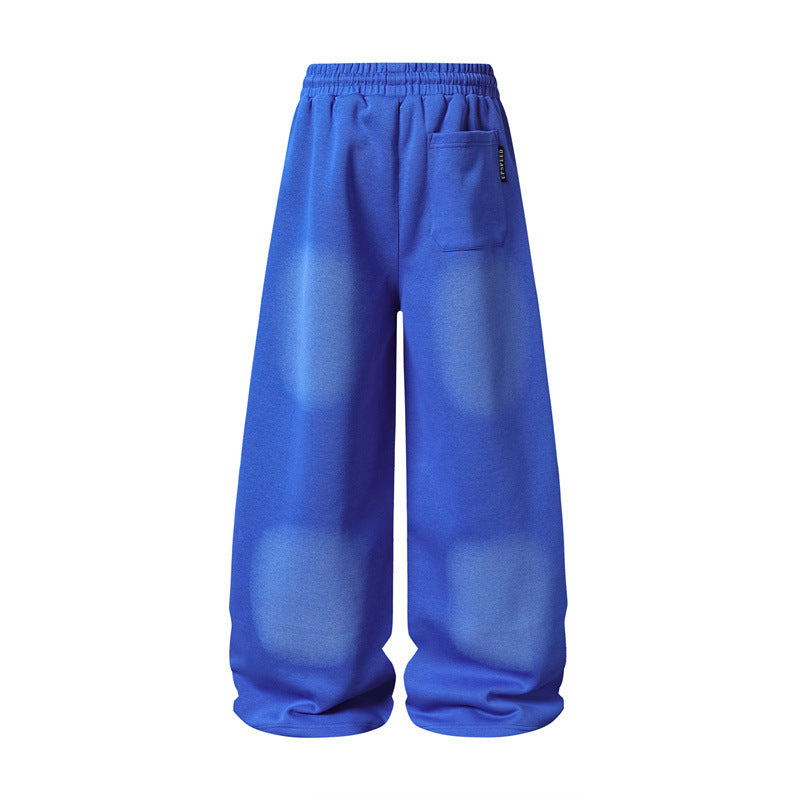 Spray Paint Star Print Distressed Sweatpants - OMYGOODS