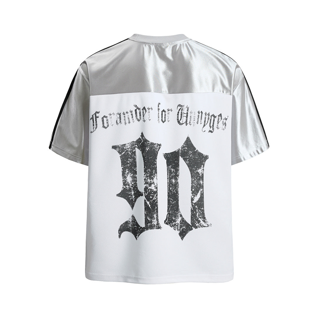 Gothic Chrome Mixed-Media Retro Jersey