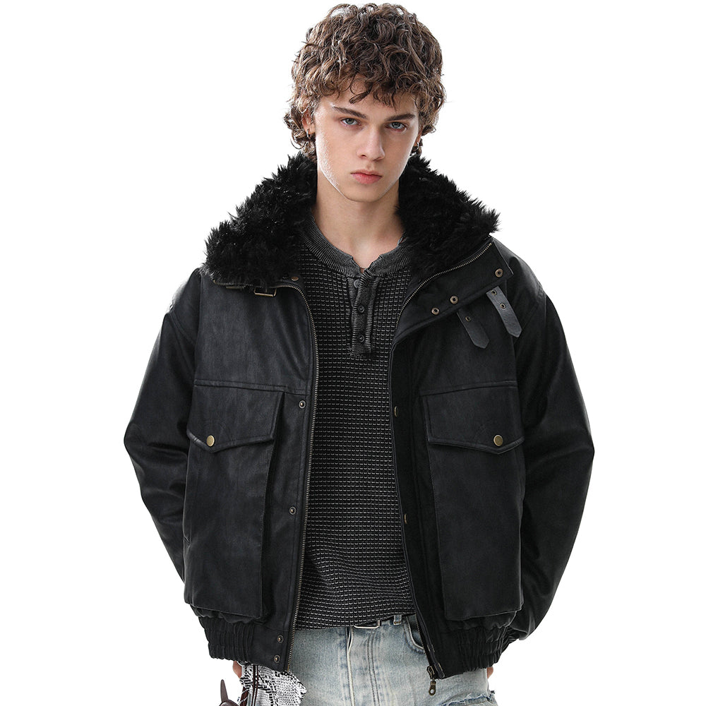 Vintage Pocket | Padded Suede Jacket