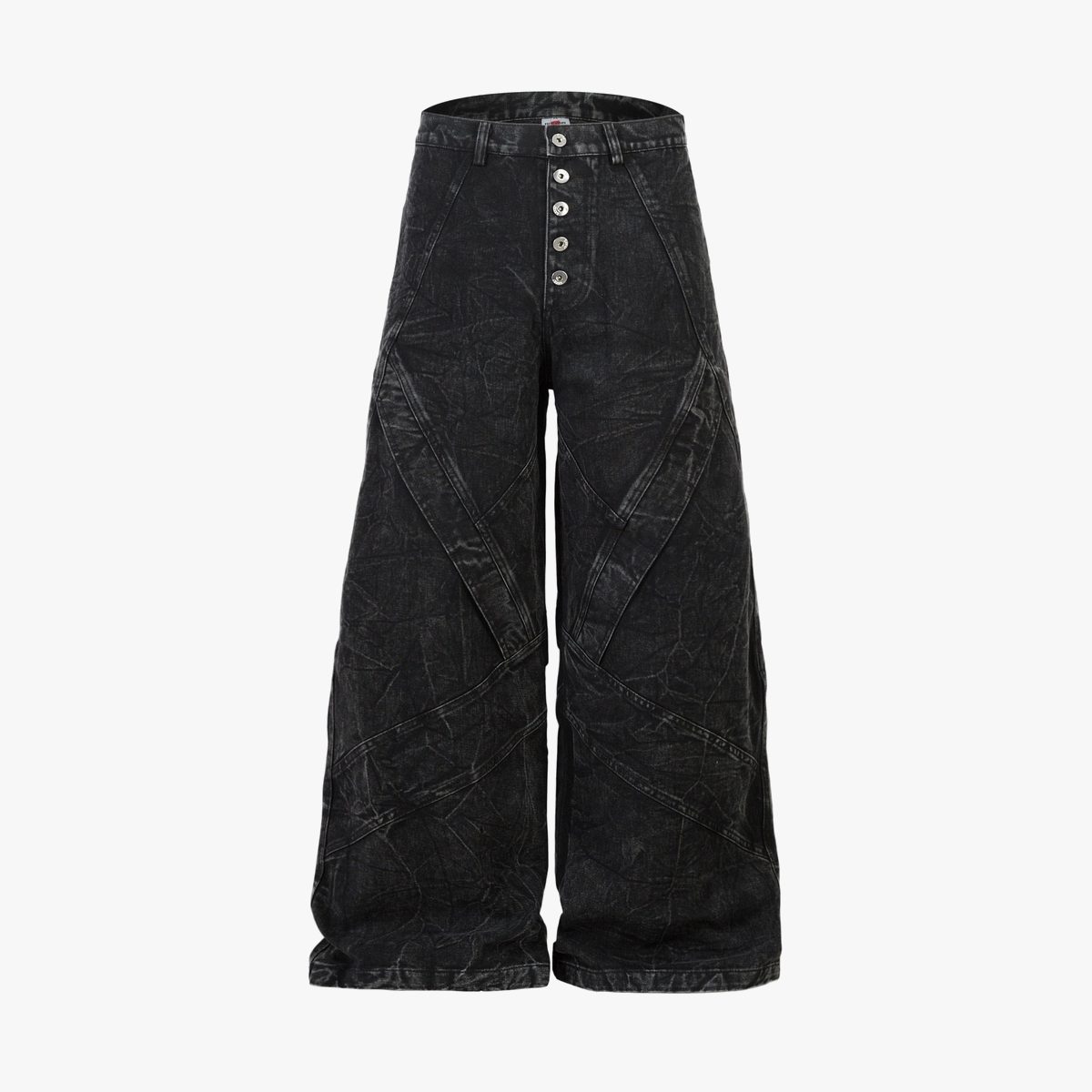High Street Functional Structured Design Tie-Dye Baggy Jeans