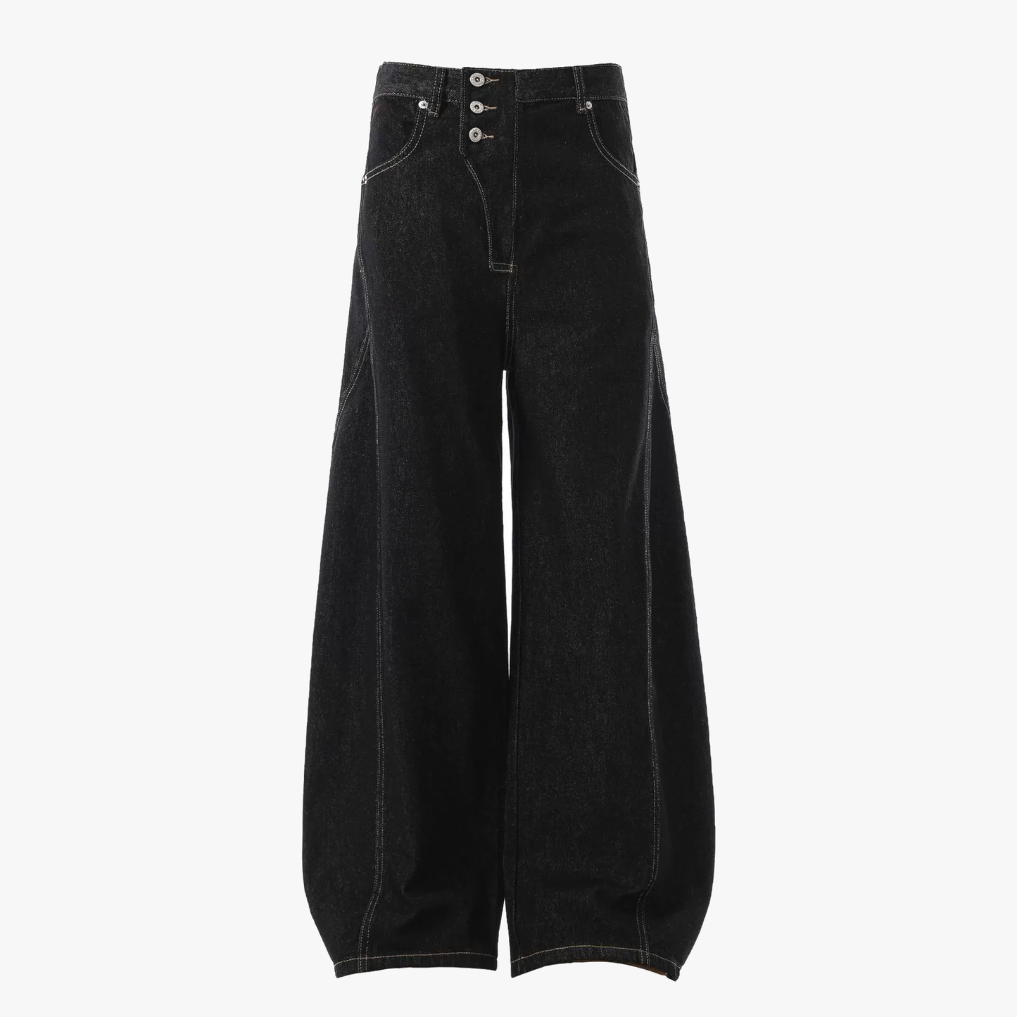 Reverse-Stitched Multi-Button Jeans