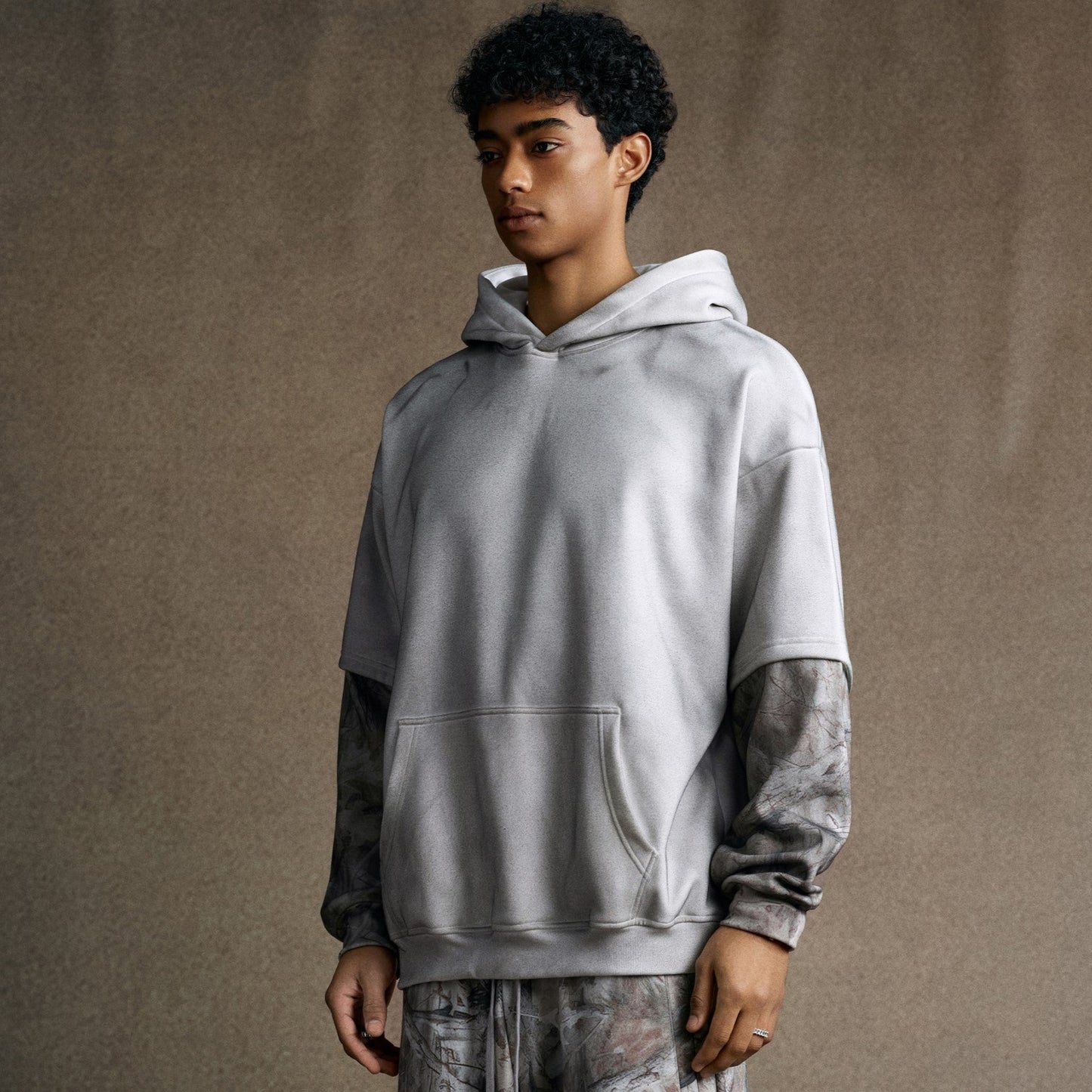 Frosted Camo Sleeve | Oversized Hoodie