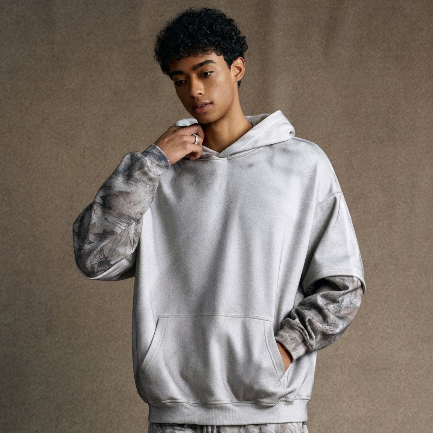 Frosted Camo Sleeve | Oversized Hoodie