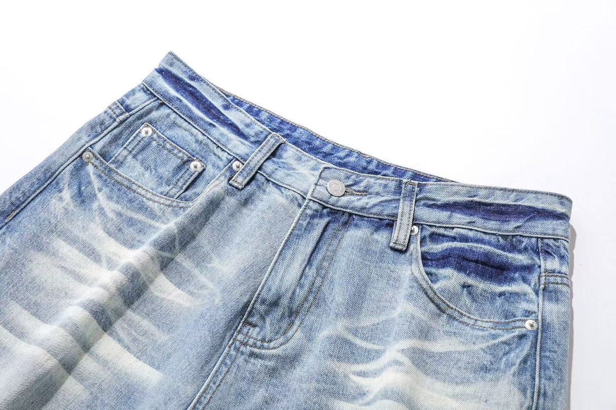 Washed Denim Knee-Length Jorts - OMYGOODS