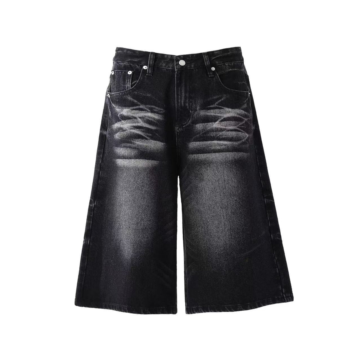Washed Denim Knee-Length Jorts - OMYGOODS