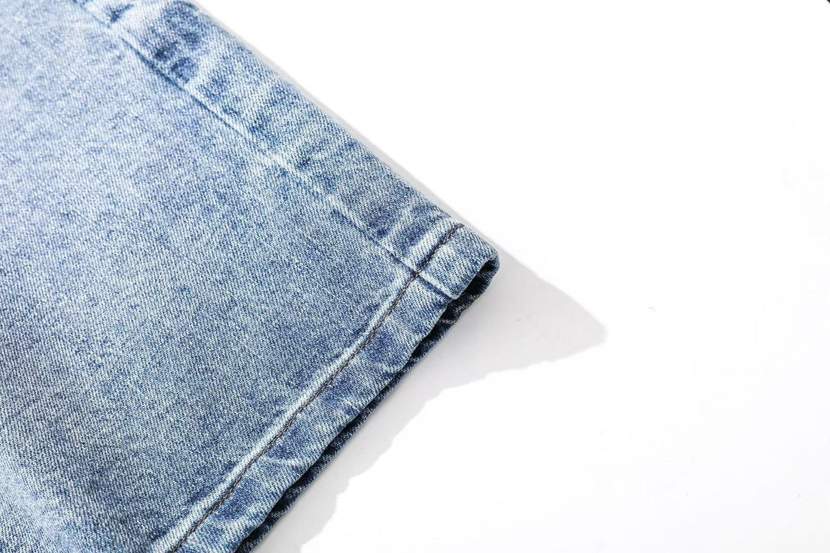Washed Denim Knee-Length Jorts - OMYGOODS