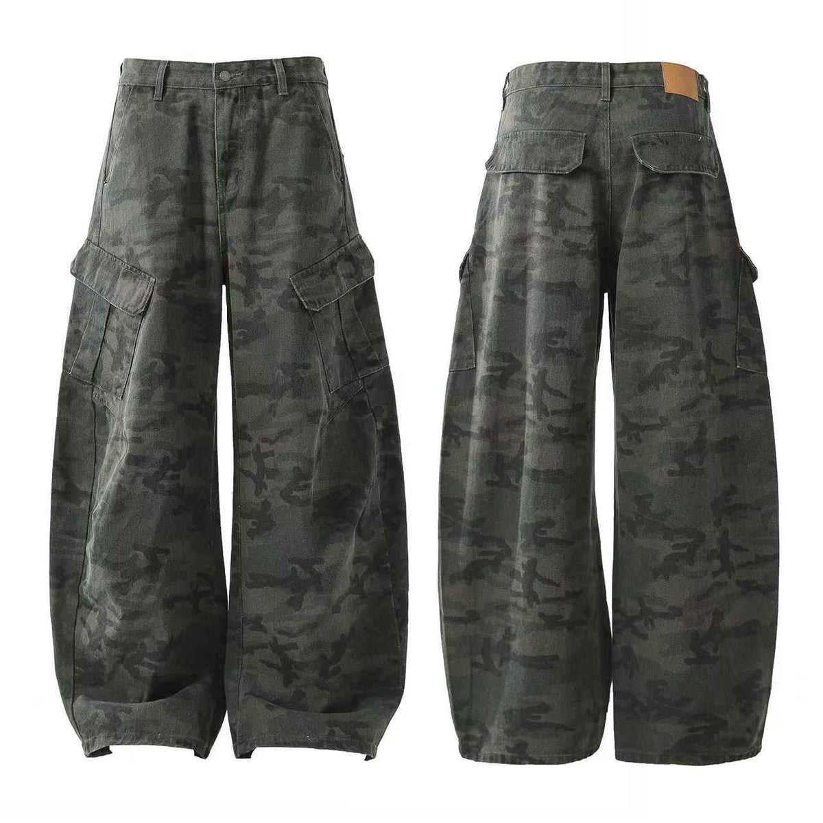Camo Wide-Leg Cargo Pants - OMYGOODS