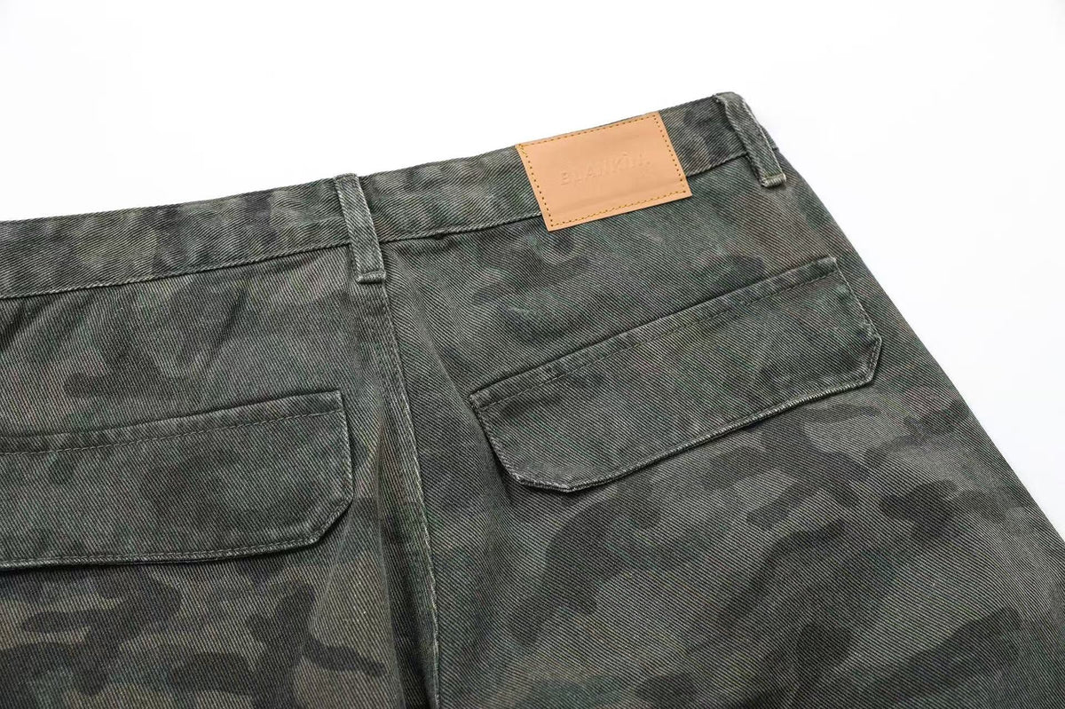 Camo Wide-Leg Cargo Pants - OMYGOODS