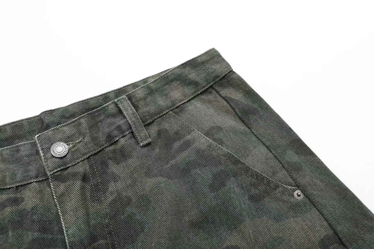 Camo Wide-Leg Cargo Pants - OMYGOODS