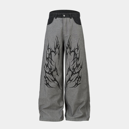 Tribal Flame Print | Baggy Jeans