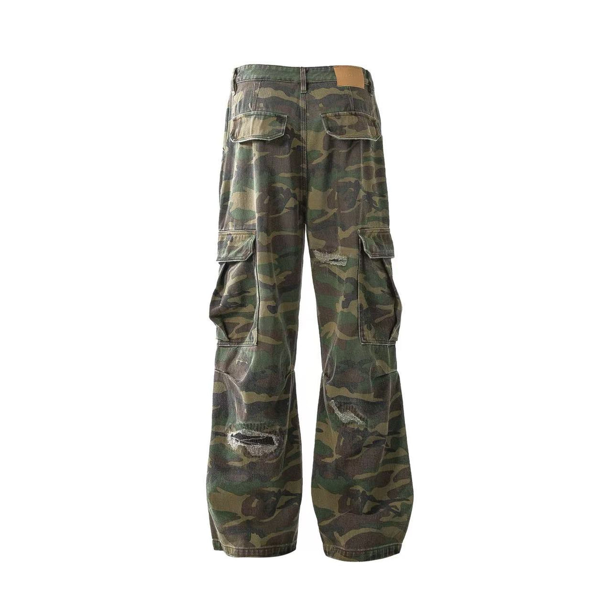 Distressed Camo Cargo Pants - OMYGOODS