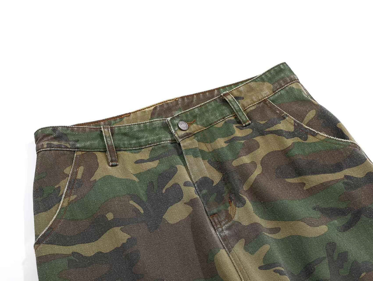Distressed Camo Cargo Pants - OMYGOODS