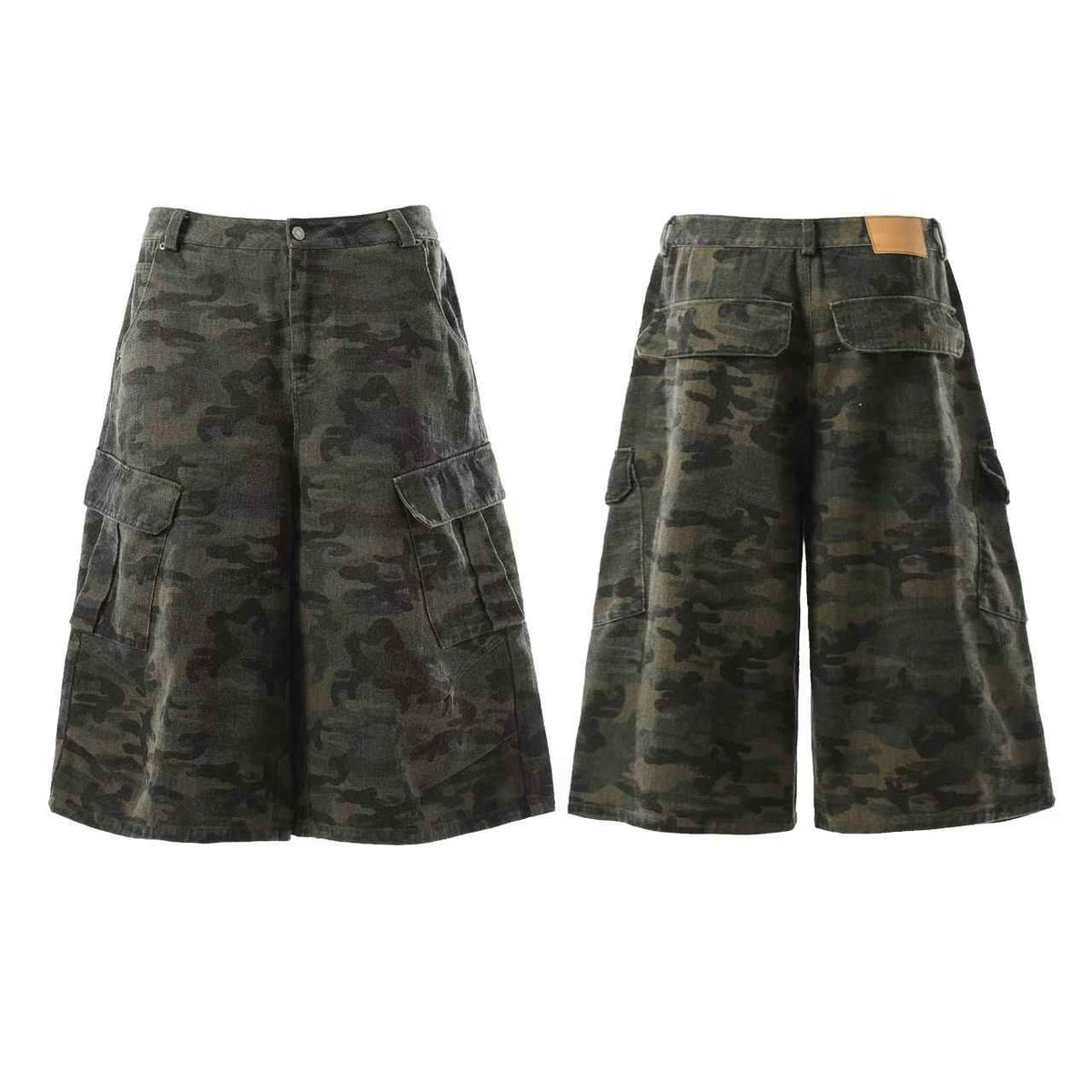 Camo Wide-Leg Knee-Length Jorts