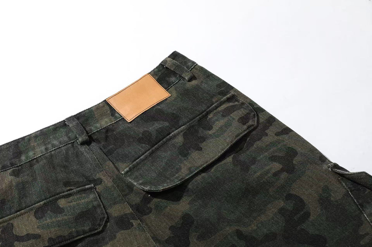 Camo Wide-Leg Knee-Length Jorts - OMYGOODS