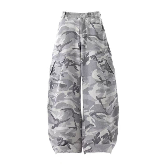 Snow Camo Wide-Leg Cargo Pants - OMYGOODS