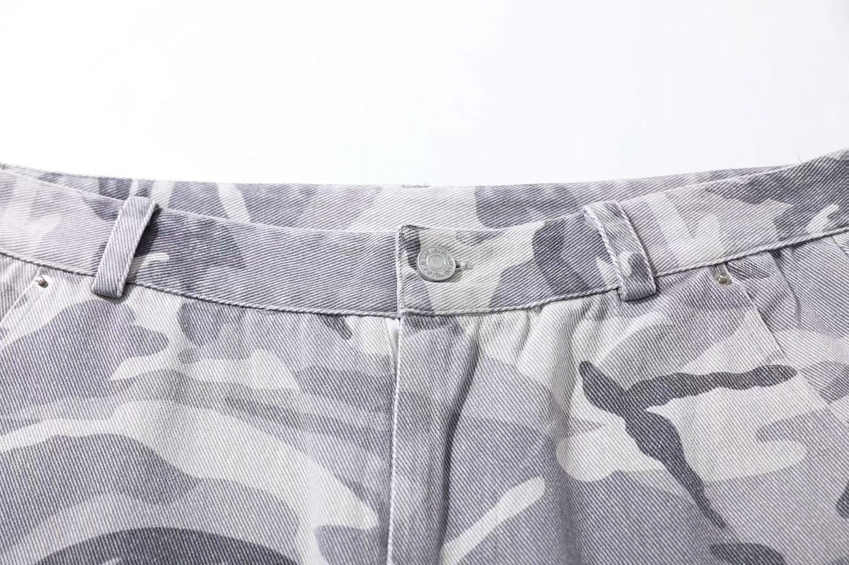 Snow Camo Wide-Leg Cargo Pants - OMYGOODS